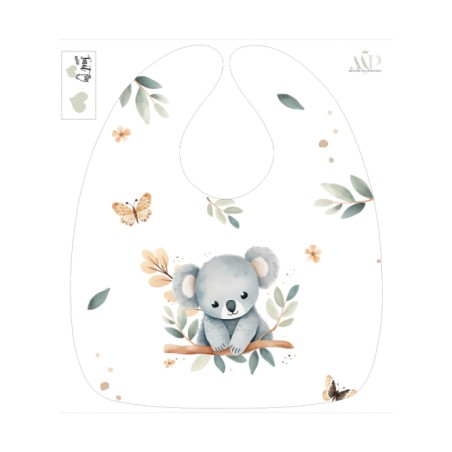 Panneau Bavoir Bébé Tendre Koala – pour Bavoir Bébé 3 à 12 mois – Tissu coton Oeko-Tex® a réaliser soi-même