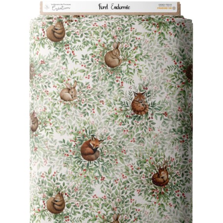 Tissu coton imprimé pour enfants Forêt Endormie - Certifié Oeko-Tex®