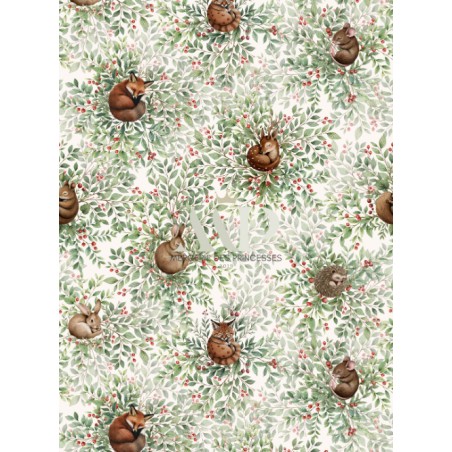 Tissu coton imprimé pour enfants Forêt Endormie - Certifié Oeko-Tex®