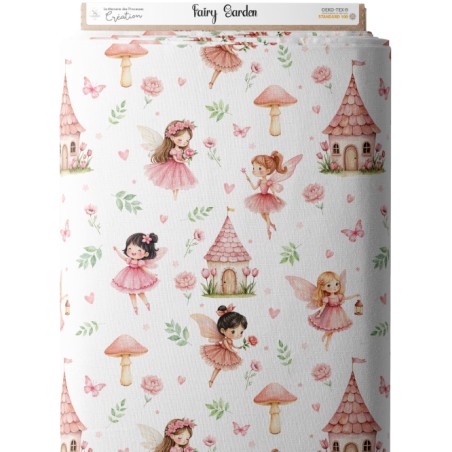 Tissu coton imprimé pour enfants Fairy Garden - Certifié Oeko-Tex®