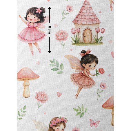 Tissu coton imprimé pour enfants Fairy Garden - Certifié Oeko-Tex®