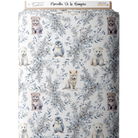 Tissu coton imprimé pour enfants Merveilles De La Banquise - Certifié Oeko-Tex®