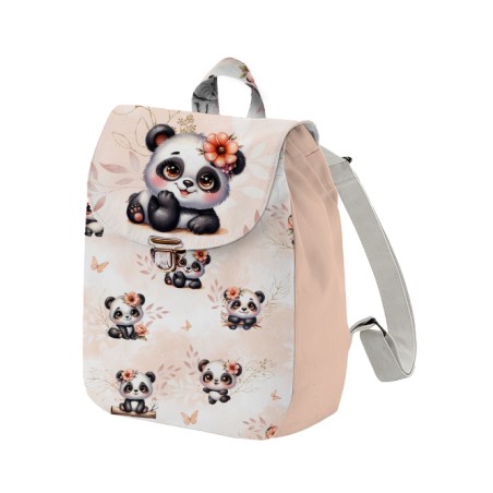 Panneau pour Sac à Dos maternelle Enfant Bébé Panda Pastel Pêche à réaliser soi-même