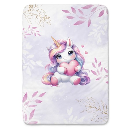 Panneau pour couverture à réaliser soi-même Bébé Licorne Pastel Parme - Certifié Oeko-Tex®