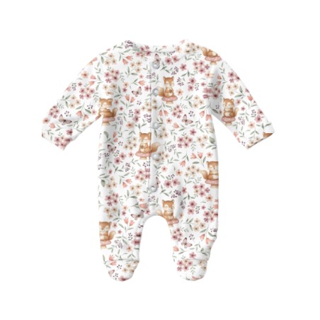 Tissu coton imprimé pour enfants Ecureuil et Papillon - Certifié Oeko-Tex®
