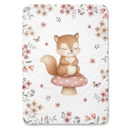 Panneau pour couverture à réaliser soi-même Ecureuil et Papillon - Certifié Oeko-Tex®