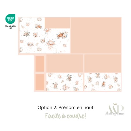 Panneau de couture Protège Carnet de Santé - Motif Tortue & Méduse - Animaux Marins DIY - Tissu Patron pour création naissance