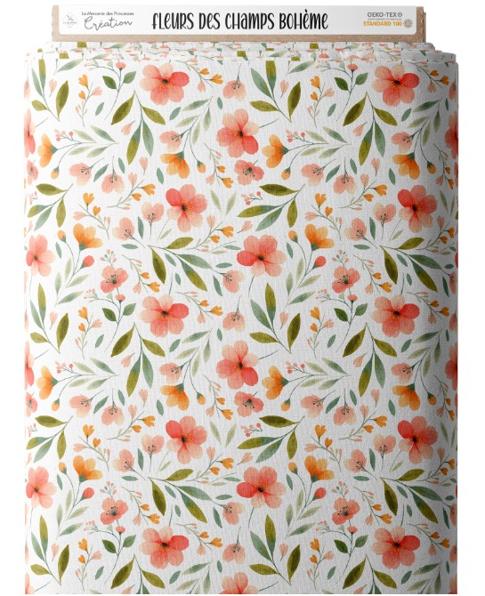 Tissu coton imprimé Fleurs...