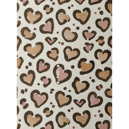 Tissu coton imprimé Coeur Leopard  - Certifié Oeko-Tex®