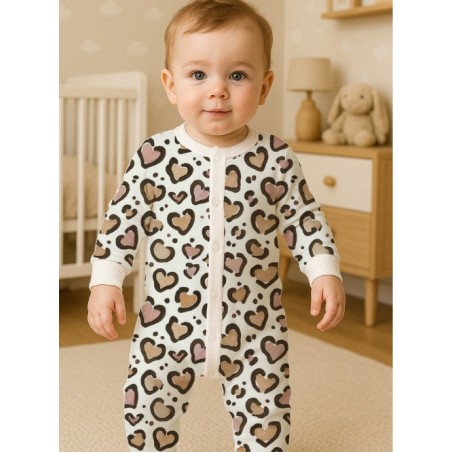 Tissu coton imprimé Coeur Leopard  - Certifié Oeko-Tex®