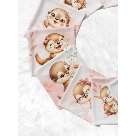 Lingettes Bébé Loutres Pastel Corail