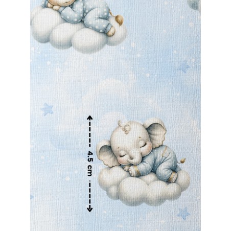 Tissu coton imprimé pour enfants Cloudy Dreams Blue - Certifié Oeko-Tex®
