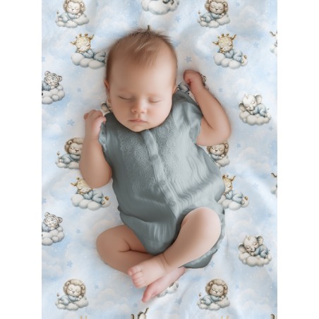Tissu coton imprimé pour enfants Cloudy Dreams Blue - Certifié Oeko-Tex®