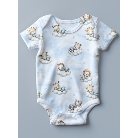 Tissu coton imprimé pour enfants Cloudy Dreams Blue - Certifié Oeko-Tex®