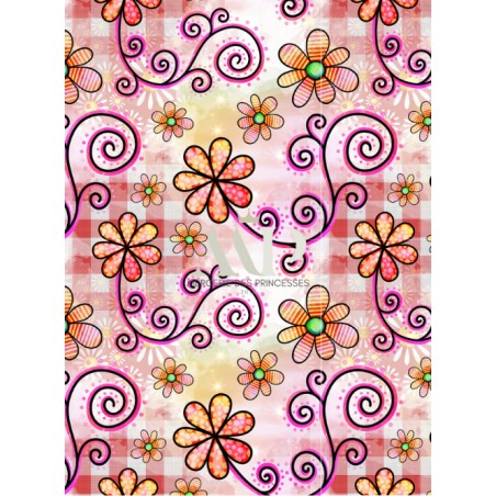Tissu coton imprimé Fleurs Colorées Aquarelles - Certifié Oeko-Tex®