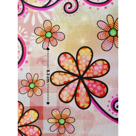 Tissu coton imprimé Fleurs Colorées Aquarelles - Certifié Oeko-Tex®