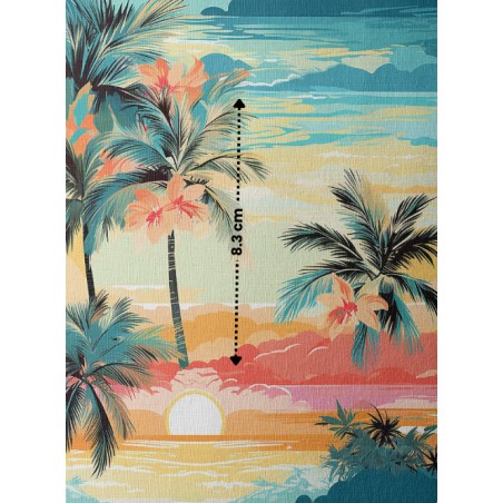 Tissu coton imprimé Tropicale Beach - Certifié Oeko-Tex®