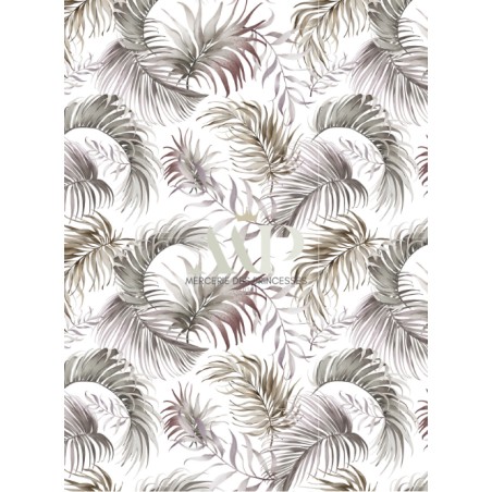 Tissu coton imprimé Feuillages - Certifié Oeko-Tex®