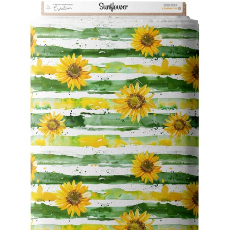 Tissu coton imprimé Sunflower - Certifié Oeko-Tex®