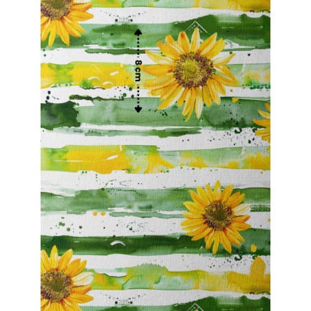Tissu coton imprimé Sunflower - Certifié Oeko-Tex®