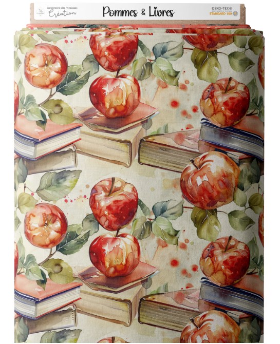 Tissu coton imprimé Pommes...