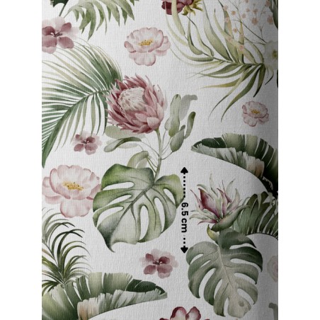 Tissu coton imprimé Fleurs Tropicales - Certifié Oeko-Tex®
