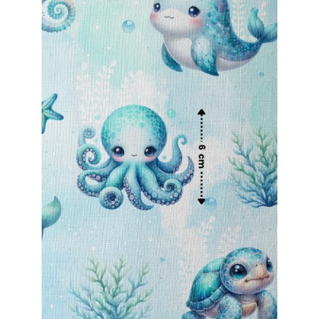 Tissu Océan Baby motif mer enfant Oeko-Tex®