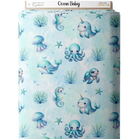 Tissu Océan Baby motif mer enfant Oeko-Tex®