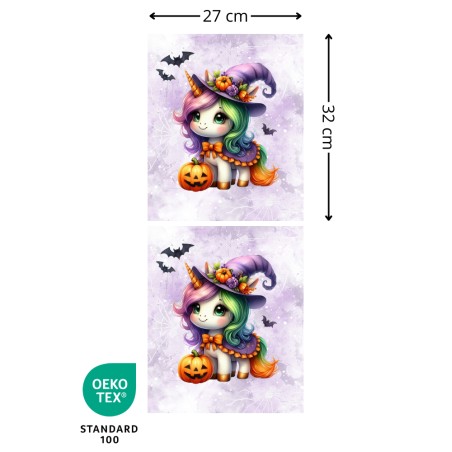Panneau Sac à Bonbon Licorne d'Halloween Oeko-Tex®