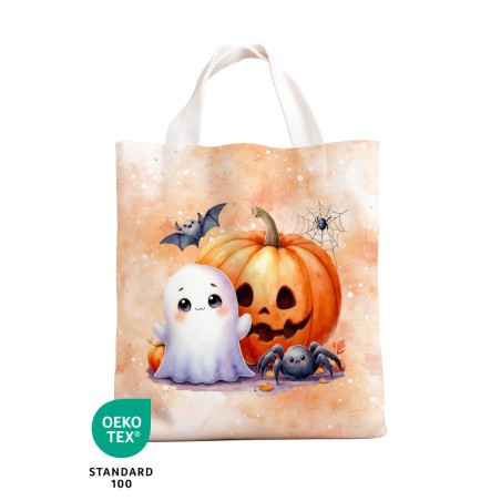 Panneau Sac à Bonbon Citrouille et Fantôme D'halloween Oeko-Tex®