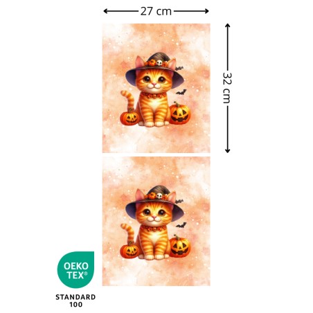 Panneau Sac à Bonbon Chaton D'halloween Oeko-Tex®