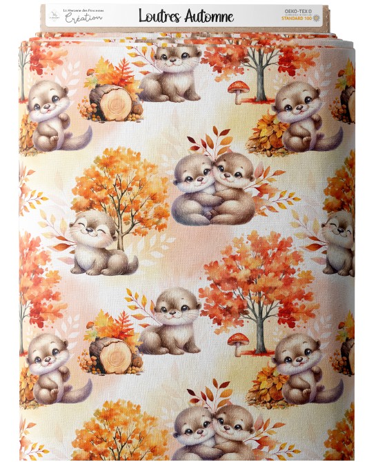 Tissu Loutres Automne...