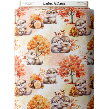 Tissu Loutres Automne enfant Oeko-Tex®