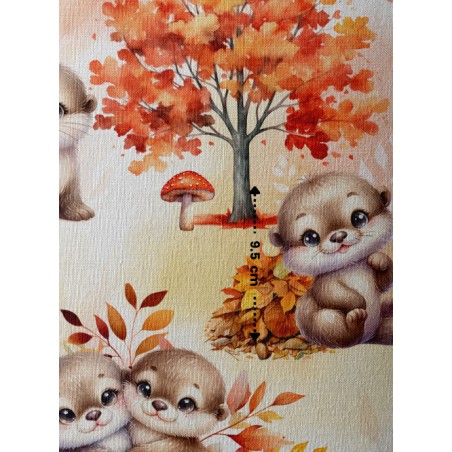 Tissu Loutres Automne enfant Oeko-Tex®