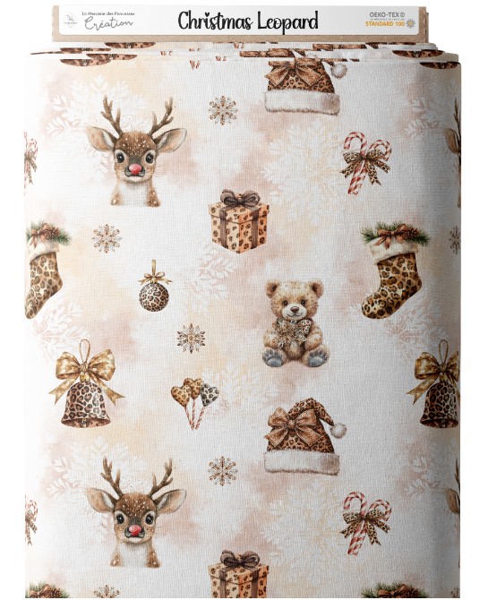 Tissu Christmas Leopard...