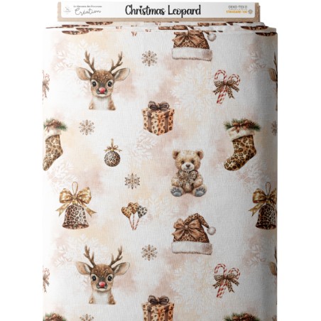 Tissu Christmas Leopard enfant Oeko-Tex®