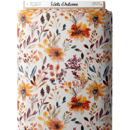 Tissu Fleurs Eclats D'Automne Oeko-Tex®