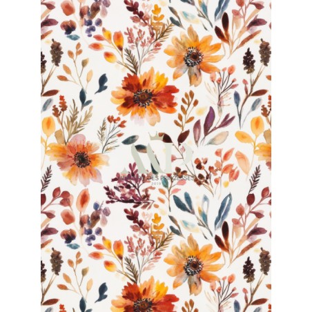 Tissu Fleurs Eclats D'Automne Oeko-Tex®