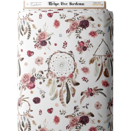 Tissu Attrape Rêve Bordeaux Oeko-Tex®