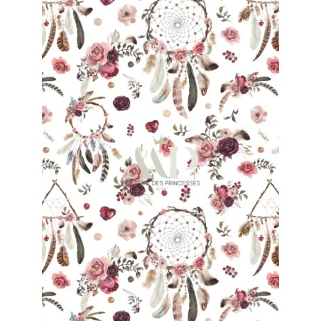 Tissu Attrape Rêve Bordeaux Oeko-Tex®