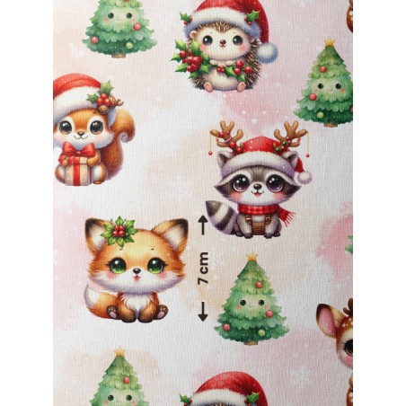 Tissu Christmas Forest motif animaux de la forêt enfant Oeko-Tex®
