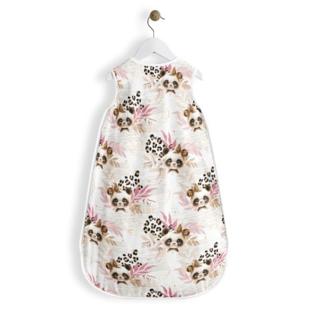 Coupon gigoteuse Panda Léopard bébé – tissu coton Oeko-Tex – kit couture facile, cadeau naissance, couture DIY