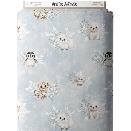 Tissu Arctics Animals motif animaux de la banquise enfant Oeko-Tex®