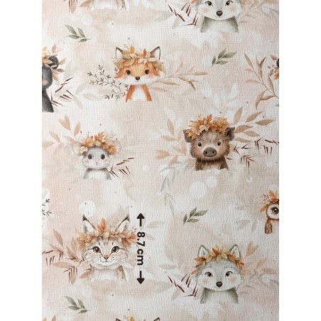 Tissu coton Animaux de la forêt d'automne enfant Oeko-Tex®