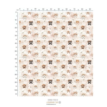 Tissu coton Animaux de la forêt d'automne enfant Oeko-Tex®