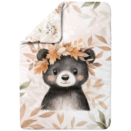 Coupon couverture Ours brun d'Automne – tissu coton Oeko-Tex – 75x100, 100x150 ou 150x200 cm – couture facile, cadeau naissance
