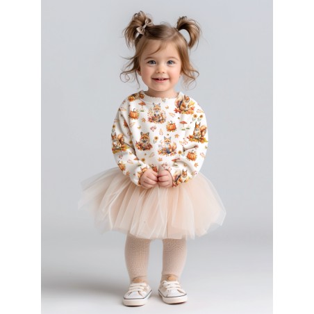 Tissu coton Renard et Ecureuil d'automne enfant Oeko-Tex®