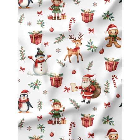 Tissu Christmas Red motif de noël enfant Oeko-Tex®