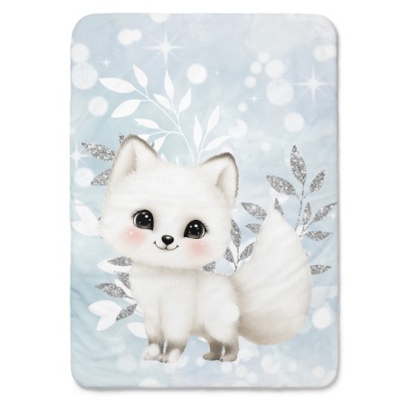 Coupon couverture Renard Arctics Animals – Oeko-Tex – 75x100, 100x150 ou 150x200 cm – couture facile, cadeau naissance