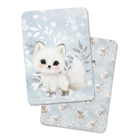 Coupon couverture Renard Arctics Animals – Oeko-Tex – 75x100, 100x150 ou 150x200 cm – couture facile, cadeau naissance